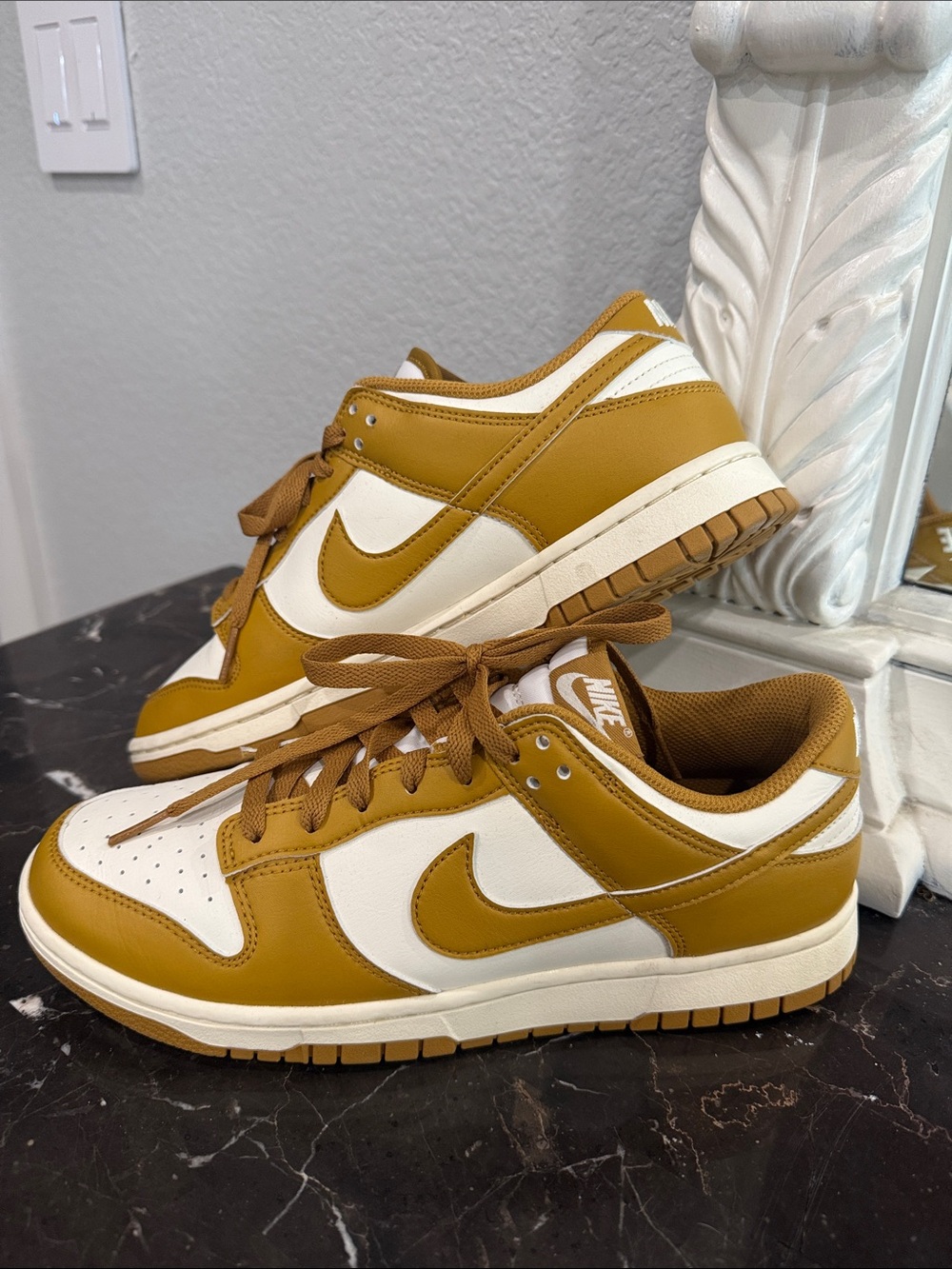 Nike Men’s Low-Top Sneakers in Mustard and White